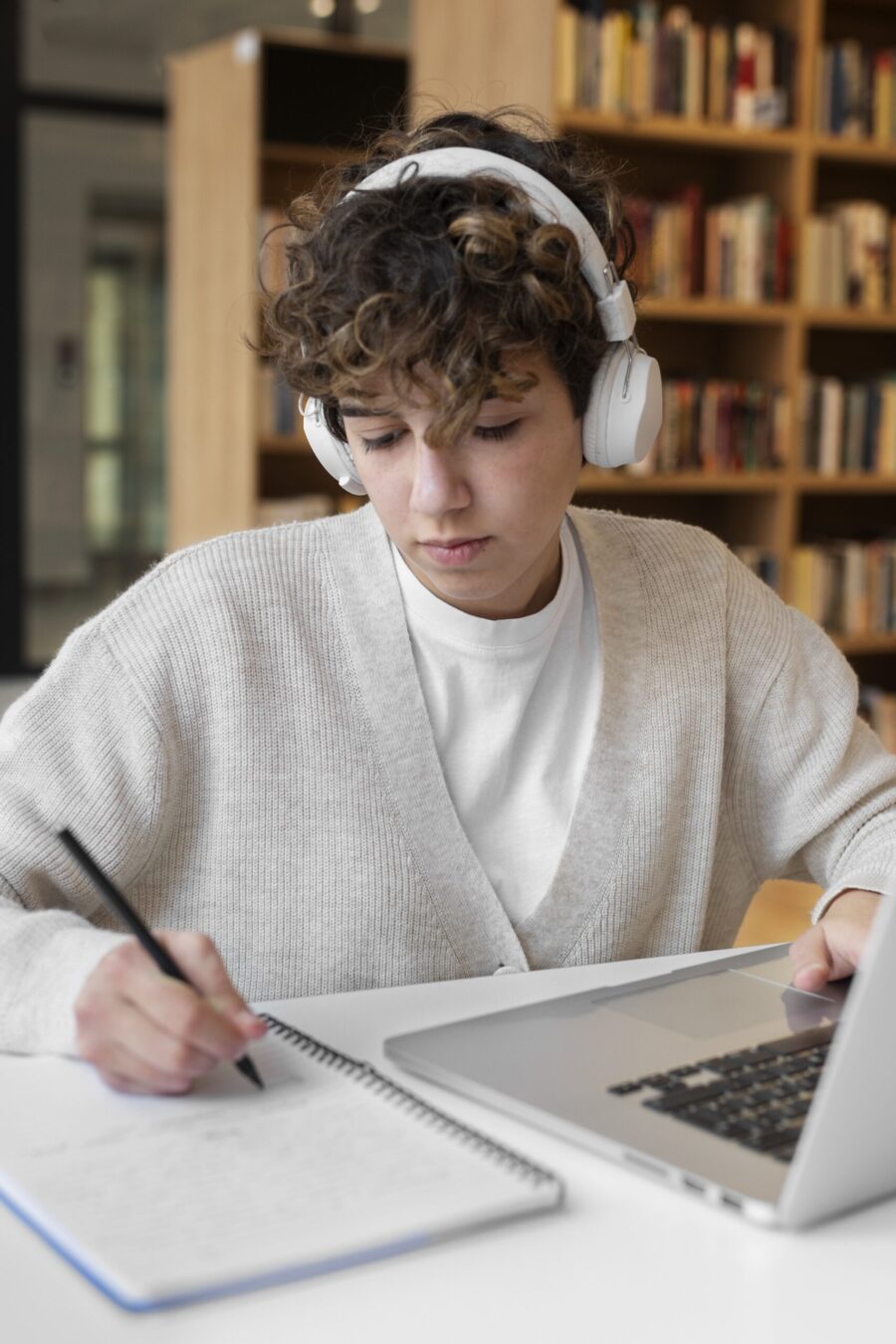 young-student-learning-library